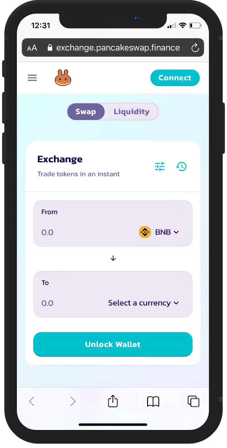 PancakeSwap UI for phone